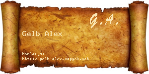Gelb Alex névjegykártya